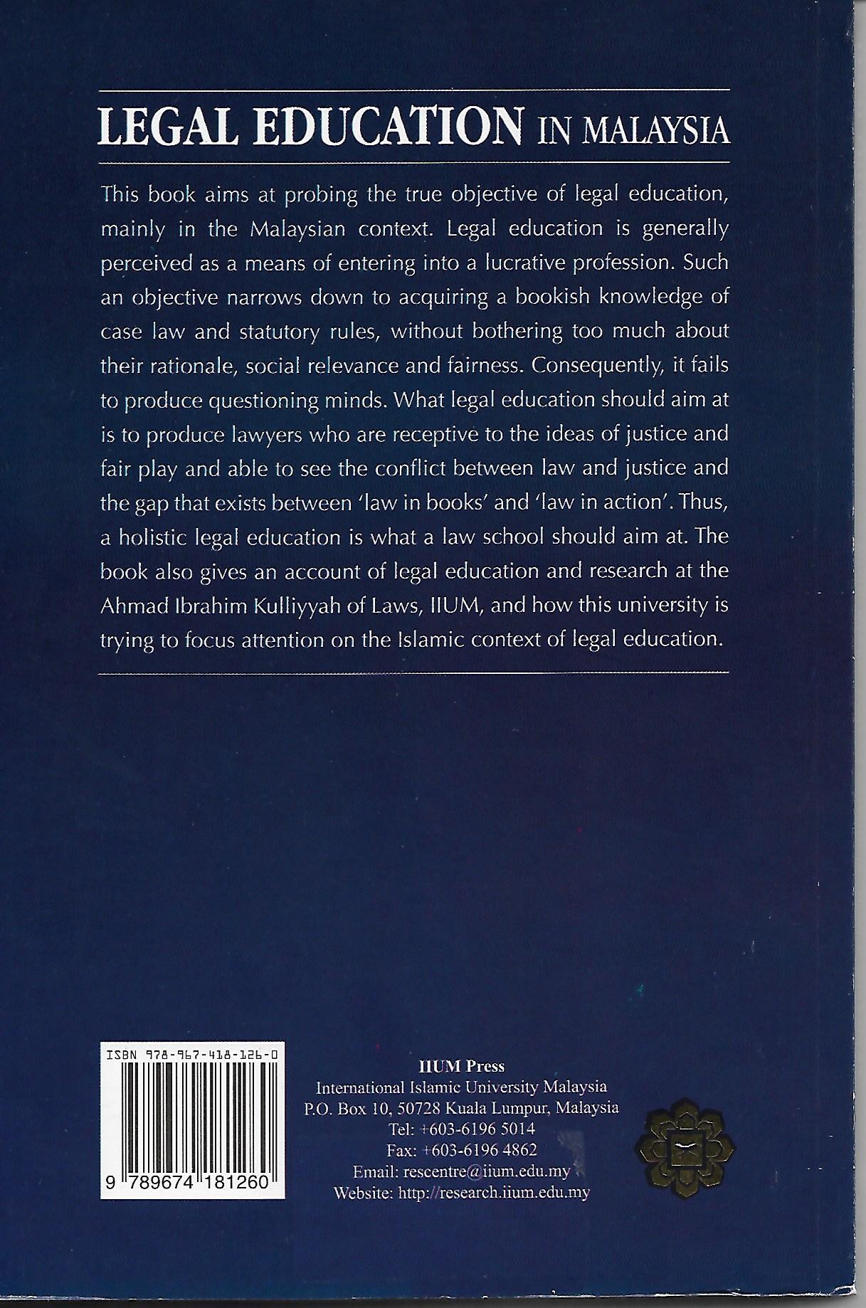 Legal Education In Malaysia